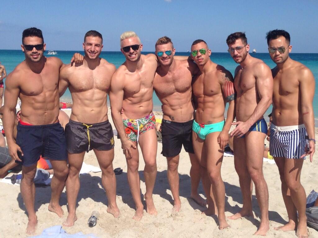 Guys at the beach in Puerto Vallarta: Gay men (and lesbians) from all over the world, but especially Mexico, USA and Canada, come to Puerto Vallarta for winter sunshine