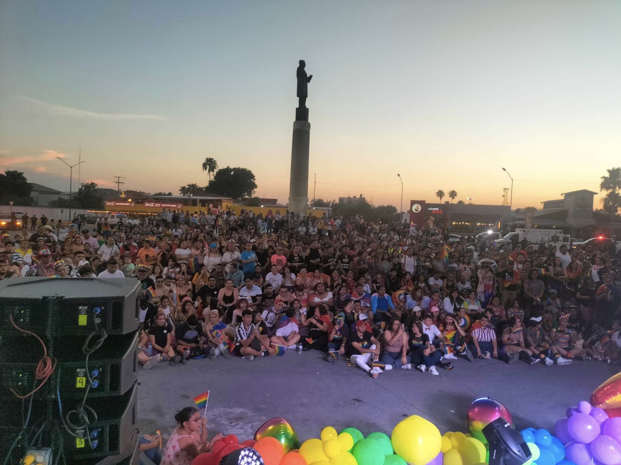 Crowds gathered for the entertainment after the gay pride march in Nuevo Laredo, Tamaulipas in June 2023